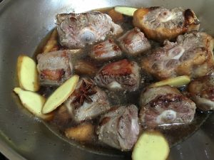 oxtail - covered water